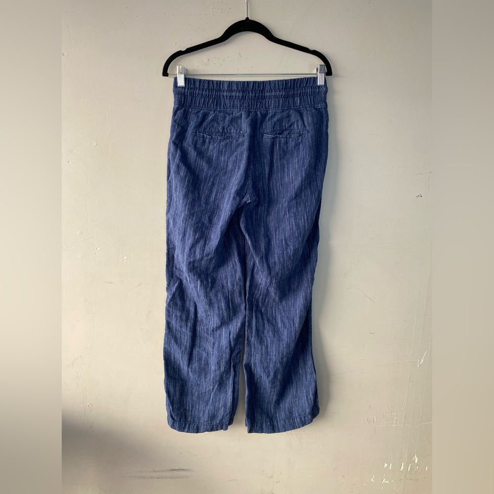 ATHLETA Cabo 100% Linen Wide Leg Pants Chambray Blue Petite 4P - Picture 4 of 9